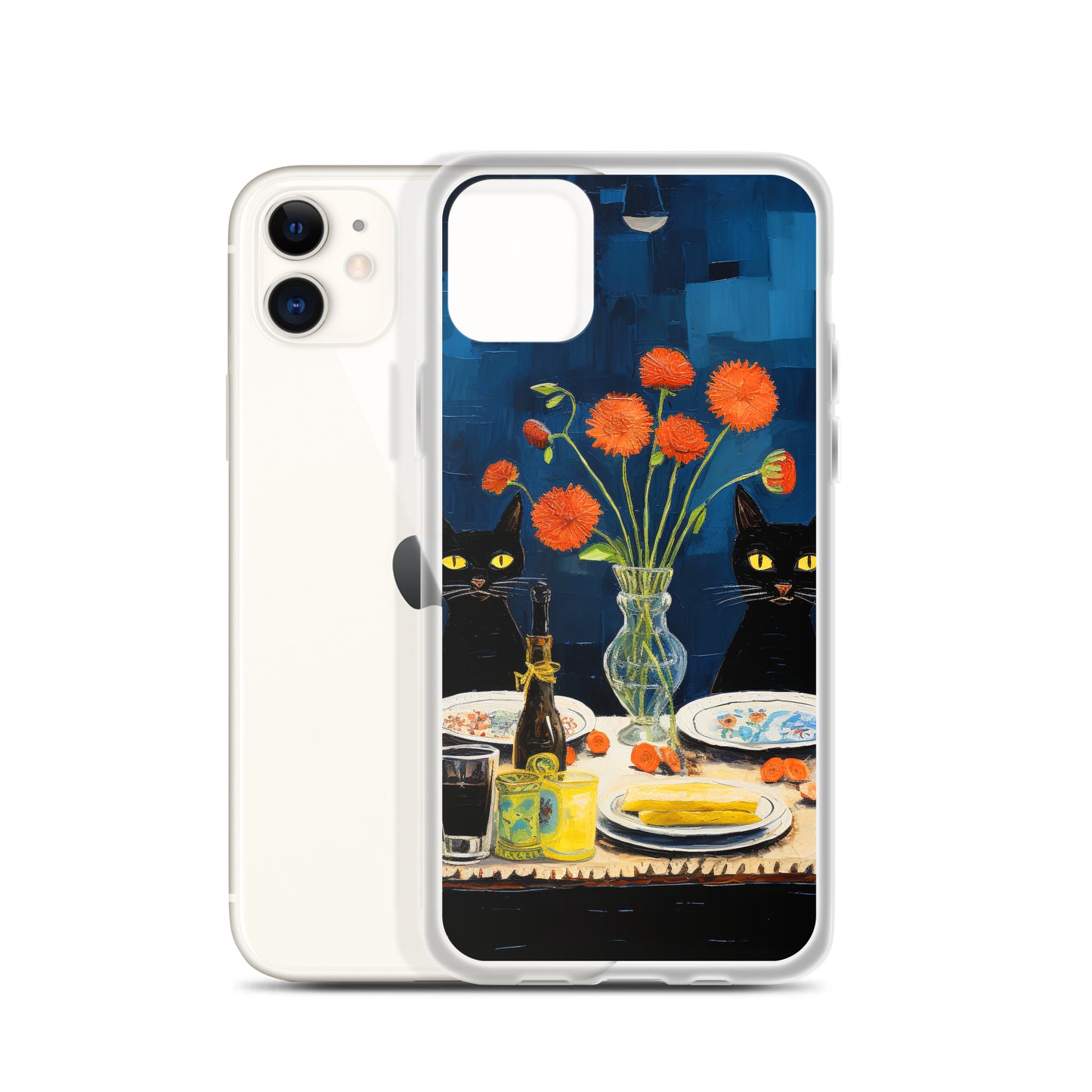 Feline Dinner N4 - Clear Case for iPhone