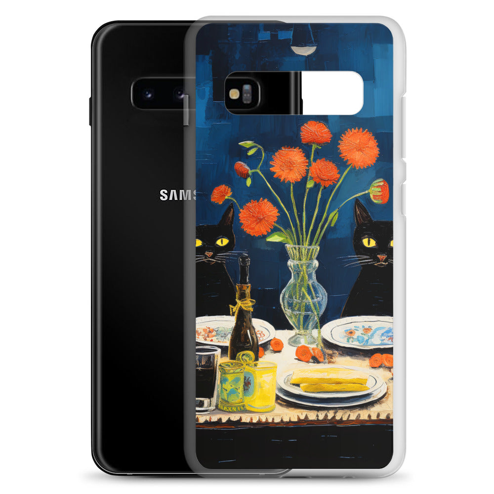 Feline Dinner N4 - Clear Case for Samsung