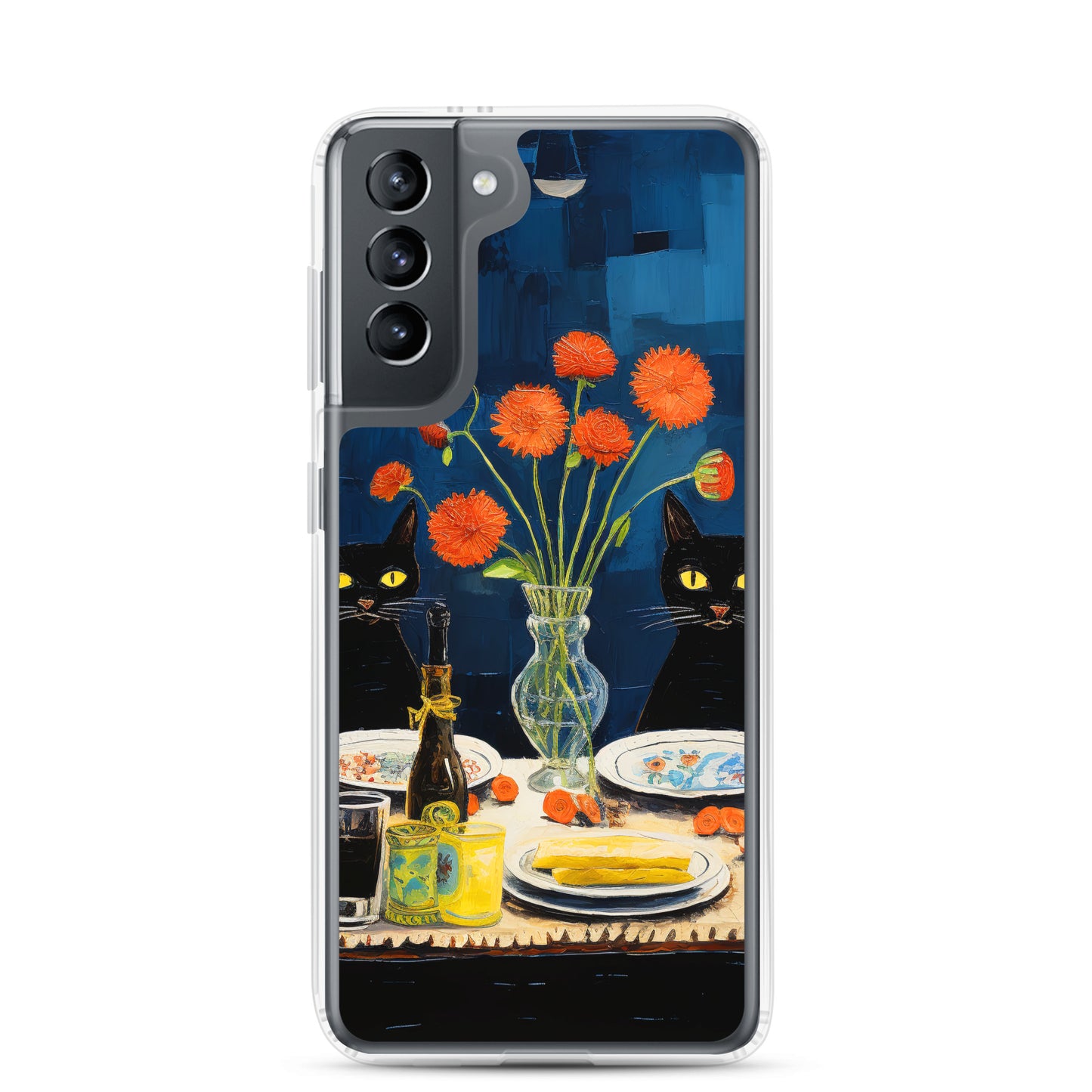 Feline Dinner N4 - Clear Case for Samsung