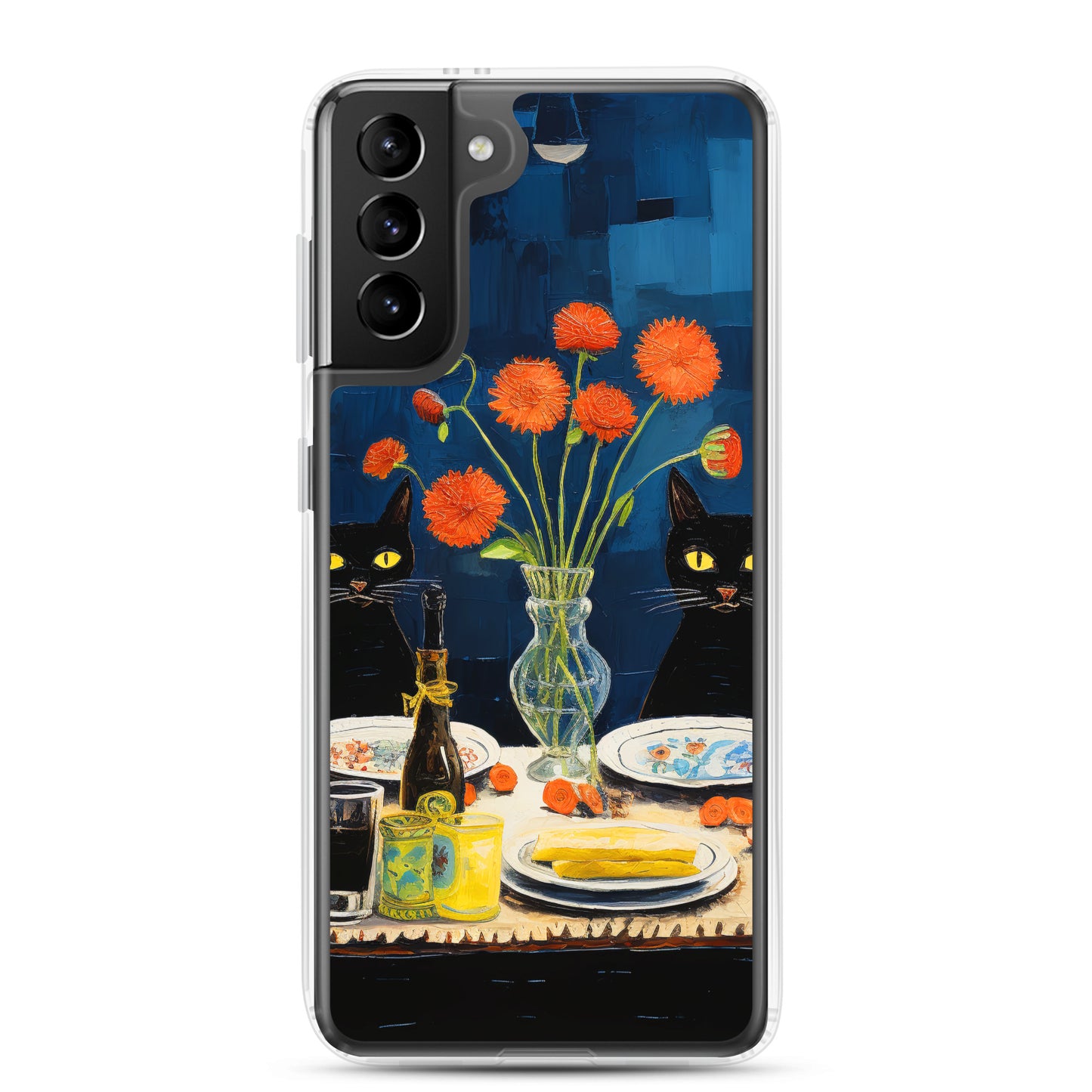 Feline Dinner N4 - Clear Case for Samsung