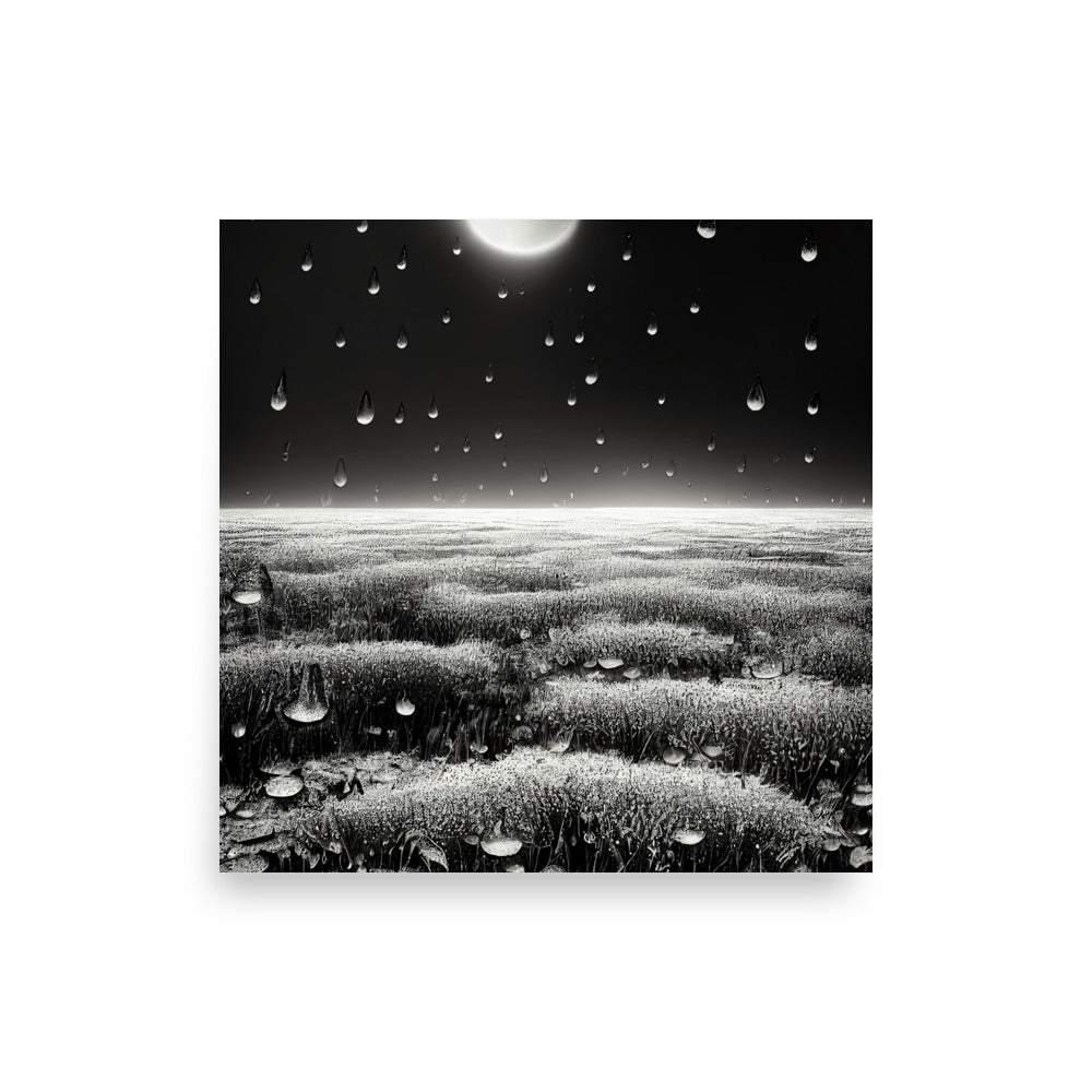 Calming Rain: B&W - Luster Poster