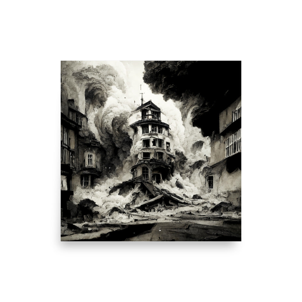 Natural Disaster: B&W - Luster Poster