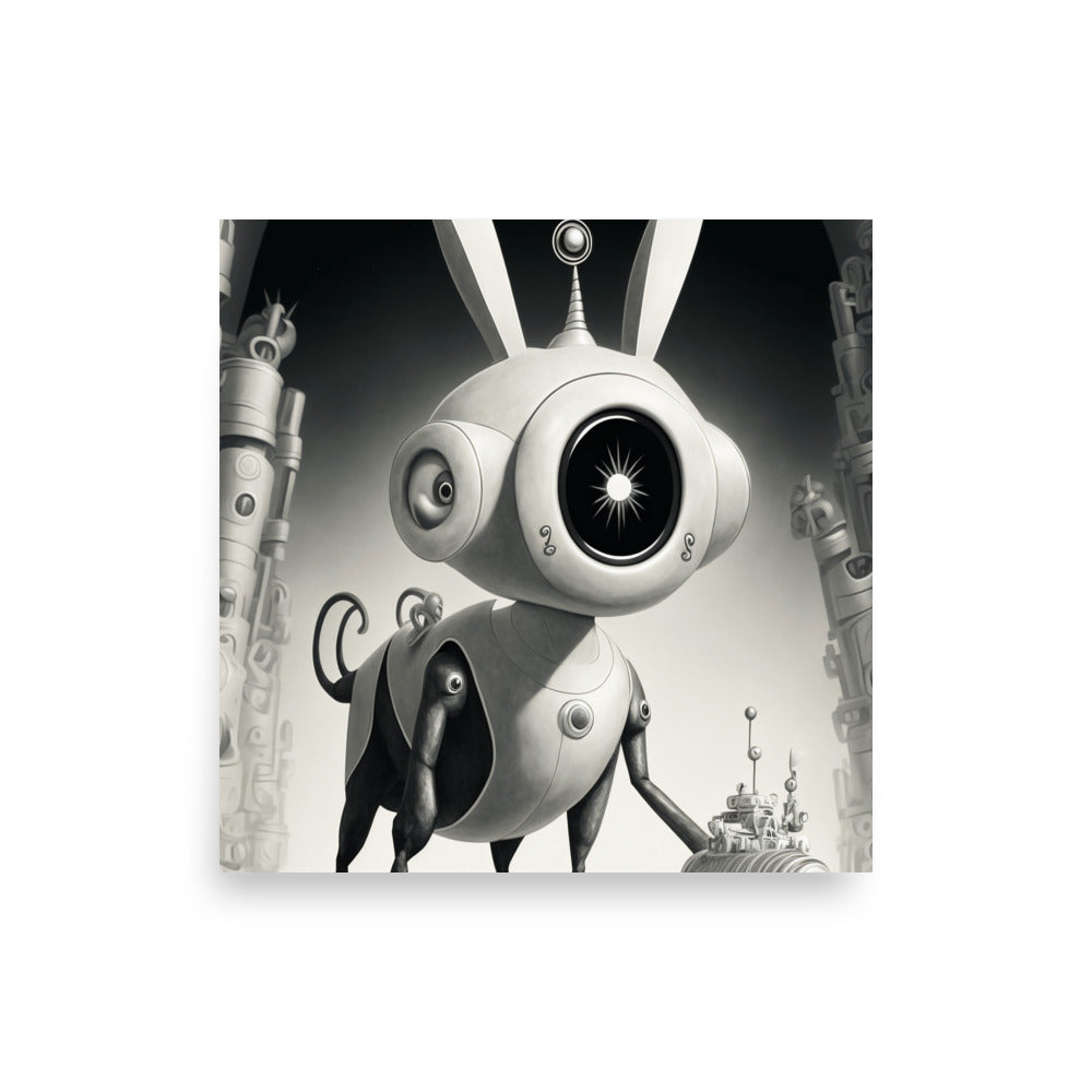 Ro-Bunny: B&W - Luster Poster