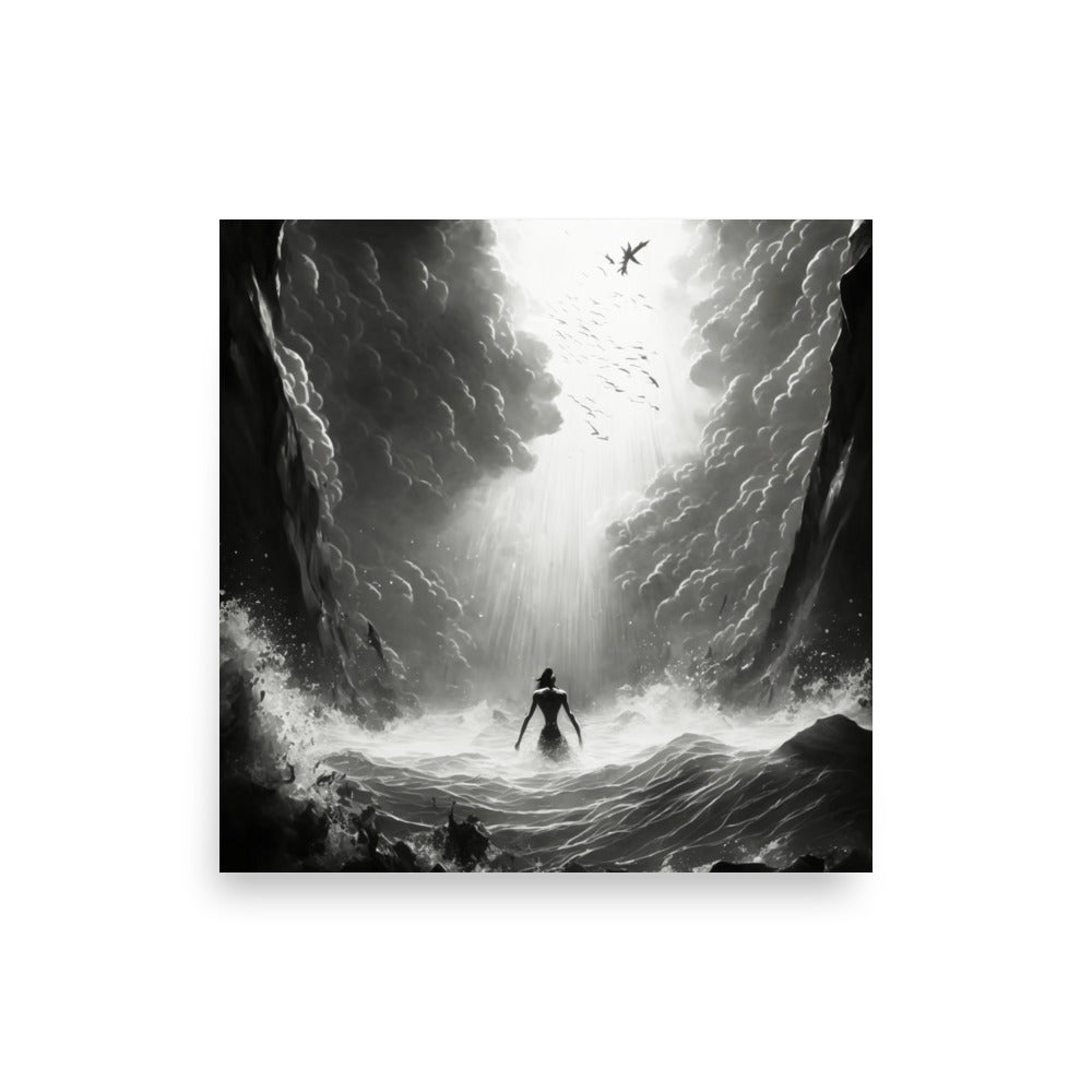 Wave Walker: B&W - Luster Poster