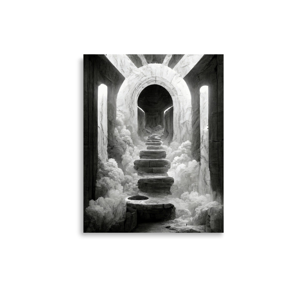 Portal Jumping: B&W - Luster Poster