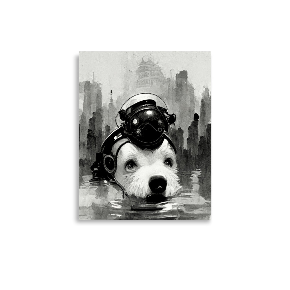 Robo-Dog: B&W - Luster Poster