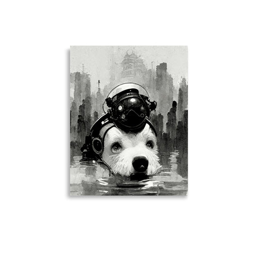 Robo-Dog: B&W - Luster Poster