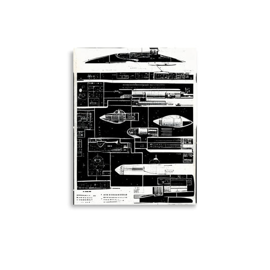 Rocket Design: B&W - Luster Poster