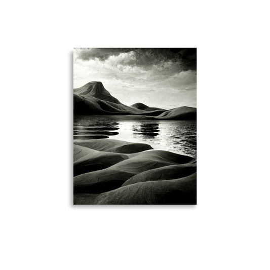 Desert Oasis: B&W - Luster Poster