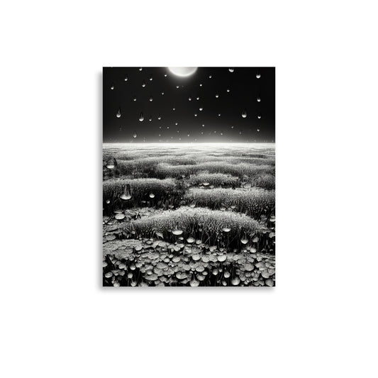 Calming Rain: B&W - Luster Poster