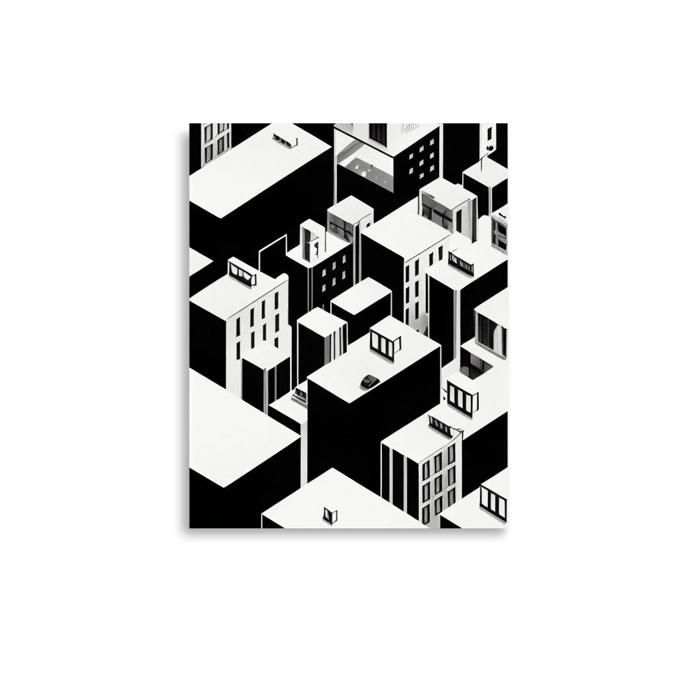 City Shapes: B&W - Luster Poster