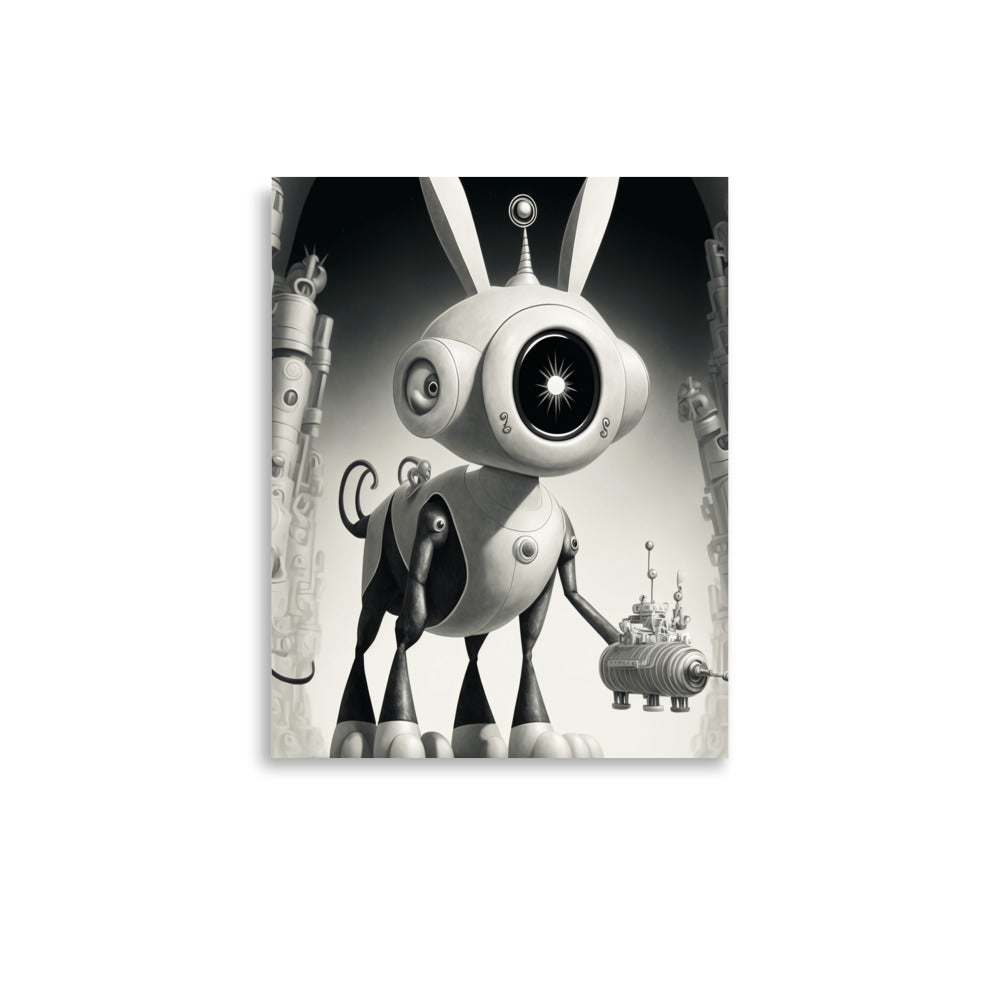 Ro-Bunny: B&W - Luster Poster