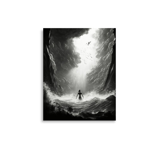 Wave Walker: B&W - Luster Poster