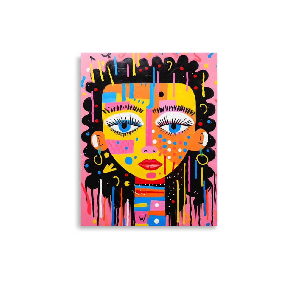 Curious Faces: Vibrant 1/4 - Luster Poster