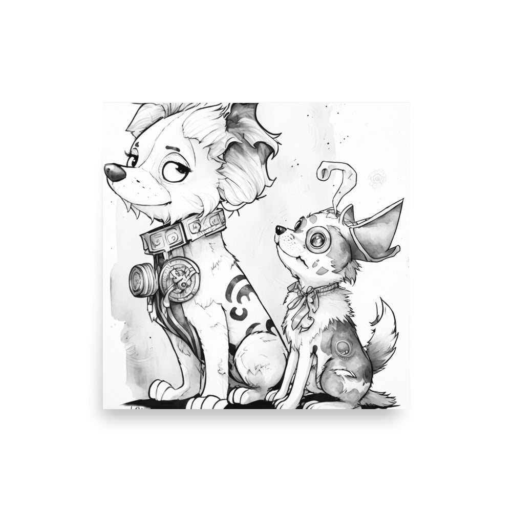 Pet Paintings: B&W - Luster Poster