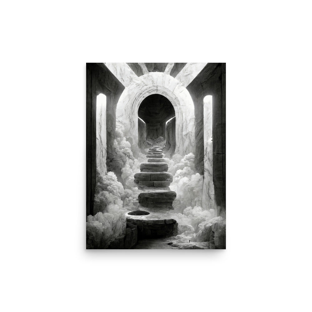 Portal Jumping: B&W - Luster Poster