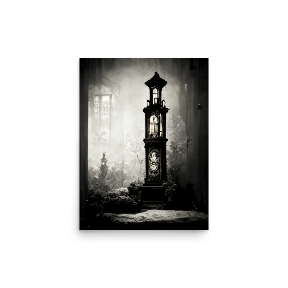 Time Keeper: B&W - Luster Poster