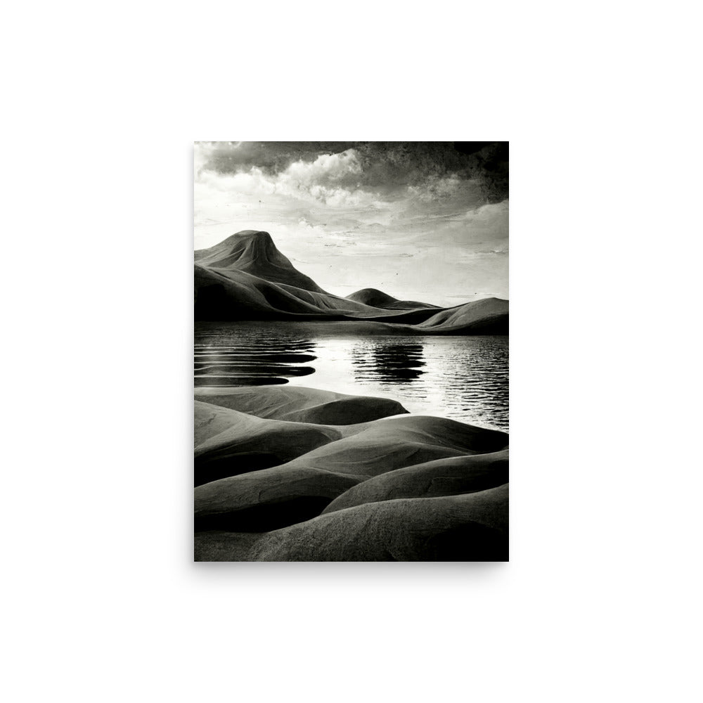 Desert Oasis: B&W - Luster Poster