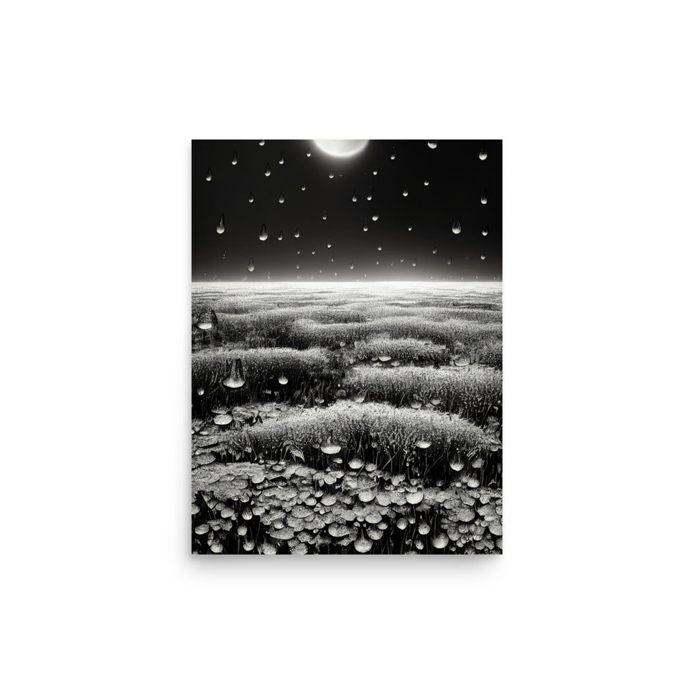 Calming Rain: B&W - Luster Poster