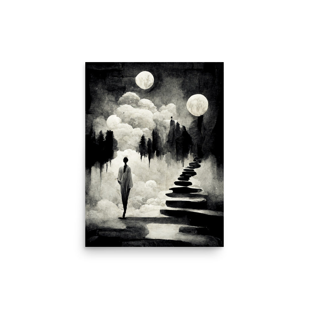 Dream Walking: B&W - Luster Poster