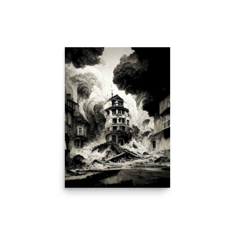 Natural Disaster: B&W - Luster Poster