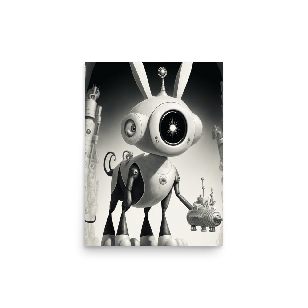 Ro-Bunny: B&W - Luster Poster