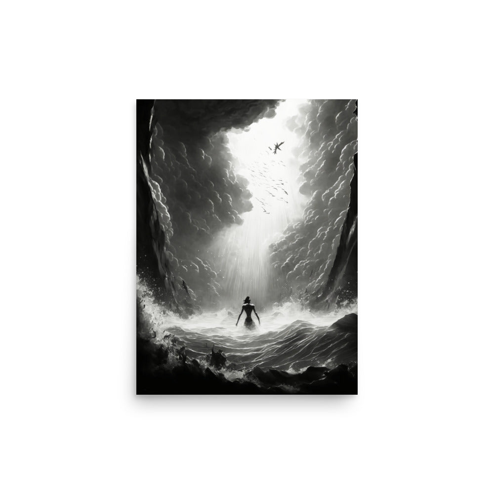 Wave Walker: B&W - Luster Poster