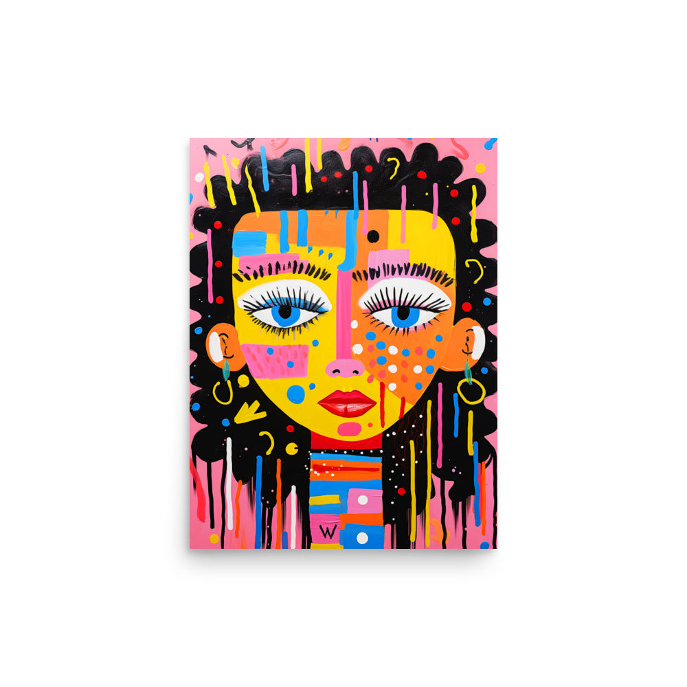 Curious Faces: Vibrant 1/4 - Luster Poster