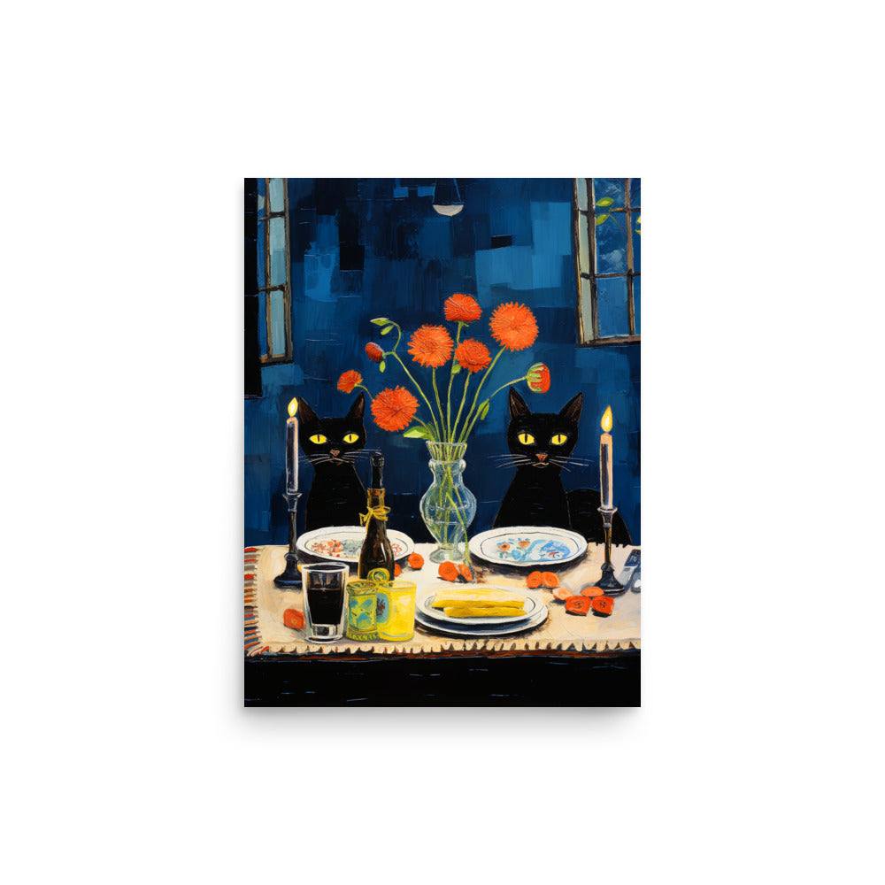 Feline Dinner N4 - Luster Poster