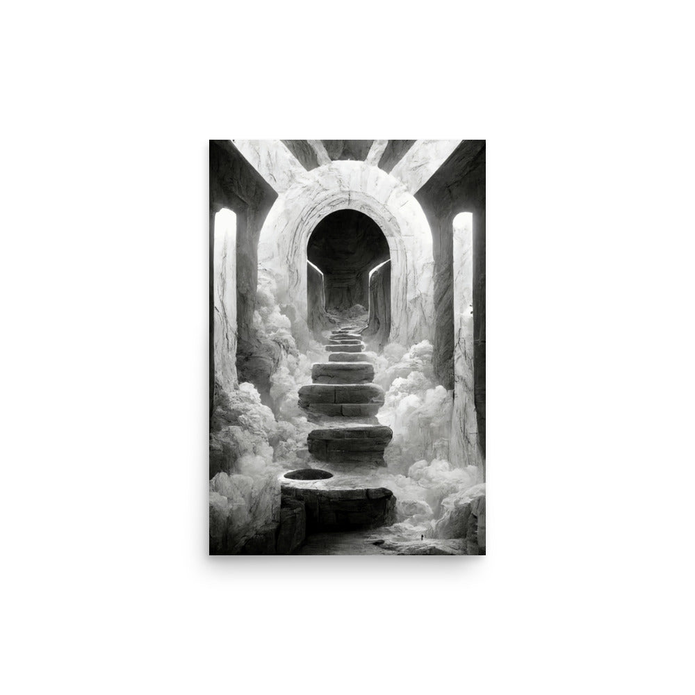 Portal Jumping: B&W - Luster Poster