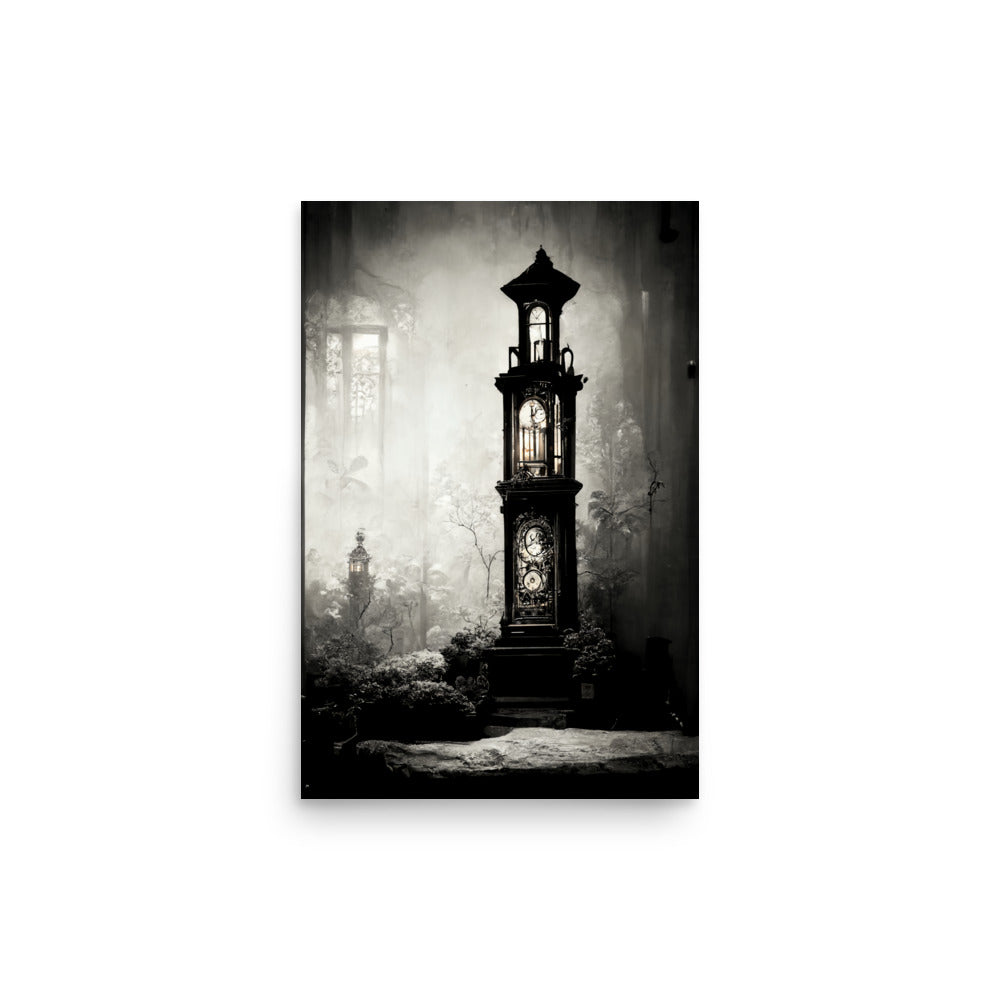 Time Keeper: B&W - Luster Poster