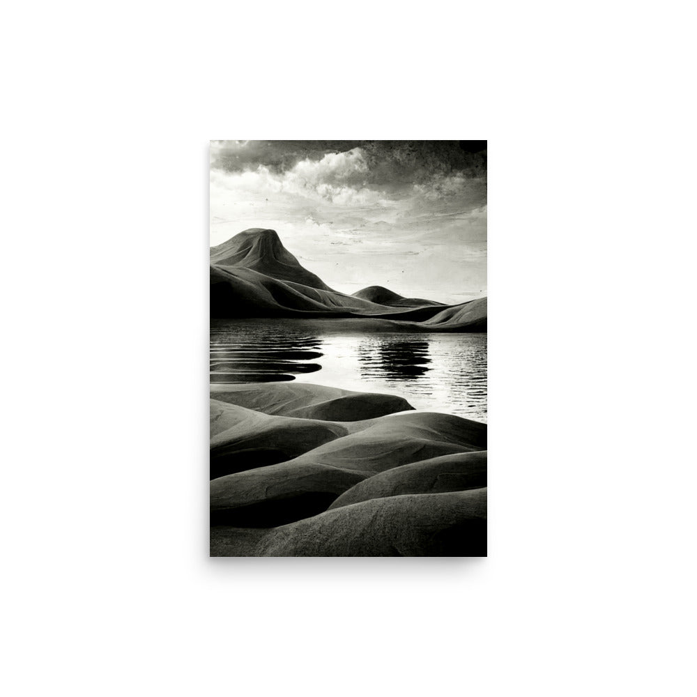 Desert Oasis: B&W - Luster Poster