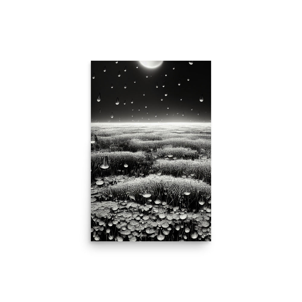 Calming Rain: B&W - Luster Poster