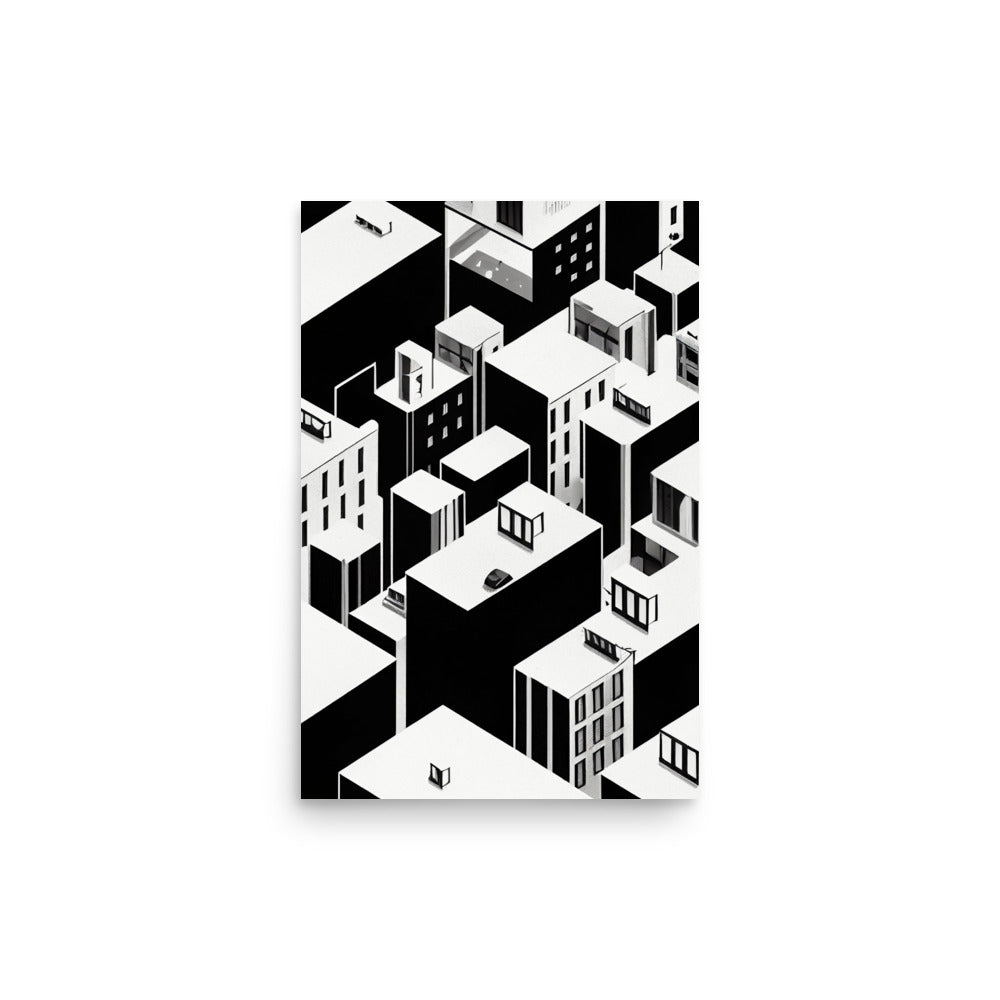 City Shapes: B&W - Luster Poster