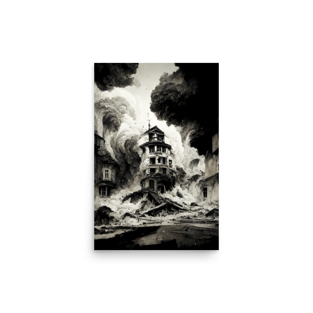 Natural Disaster: B&W - Luster Poster