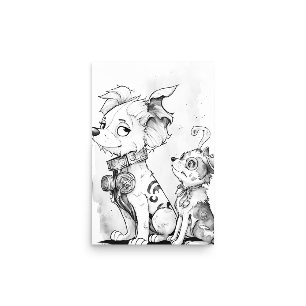 Pet Paintings: B&W - Luster Poster