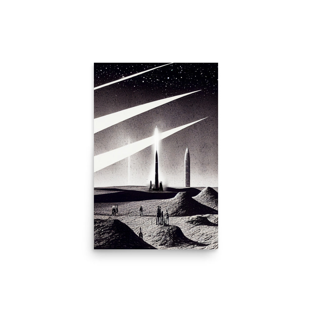 Space Race: B&W - Luster Poster