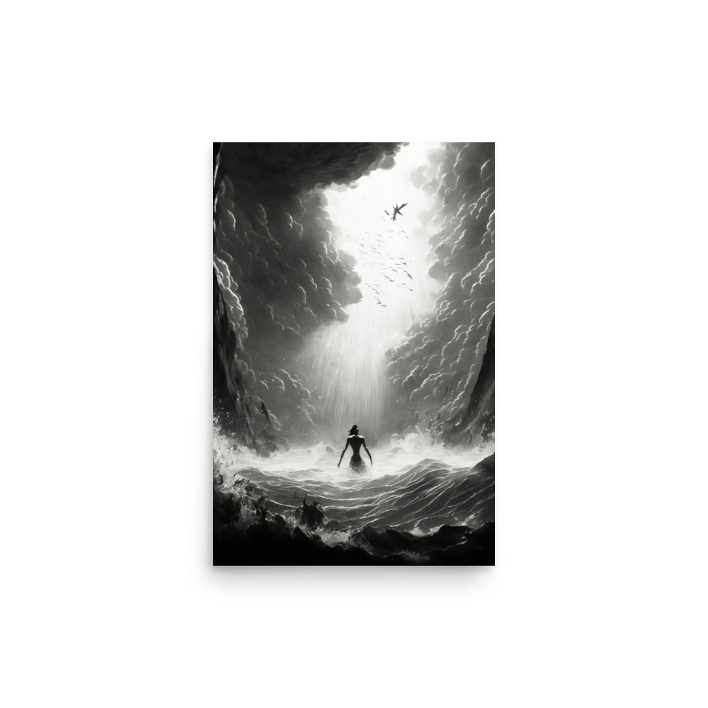 Wave Walker: B&W - Luster Poster