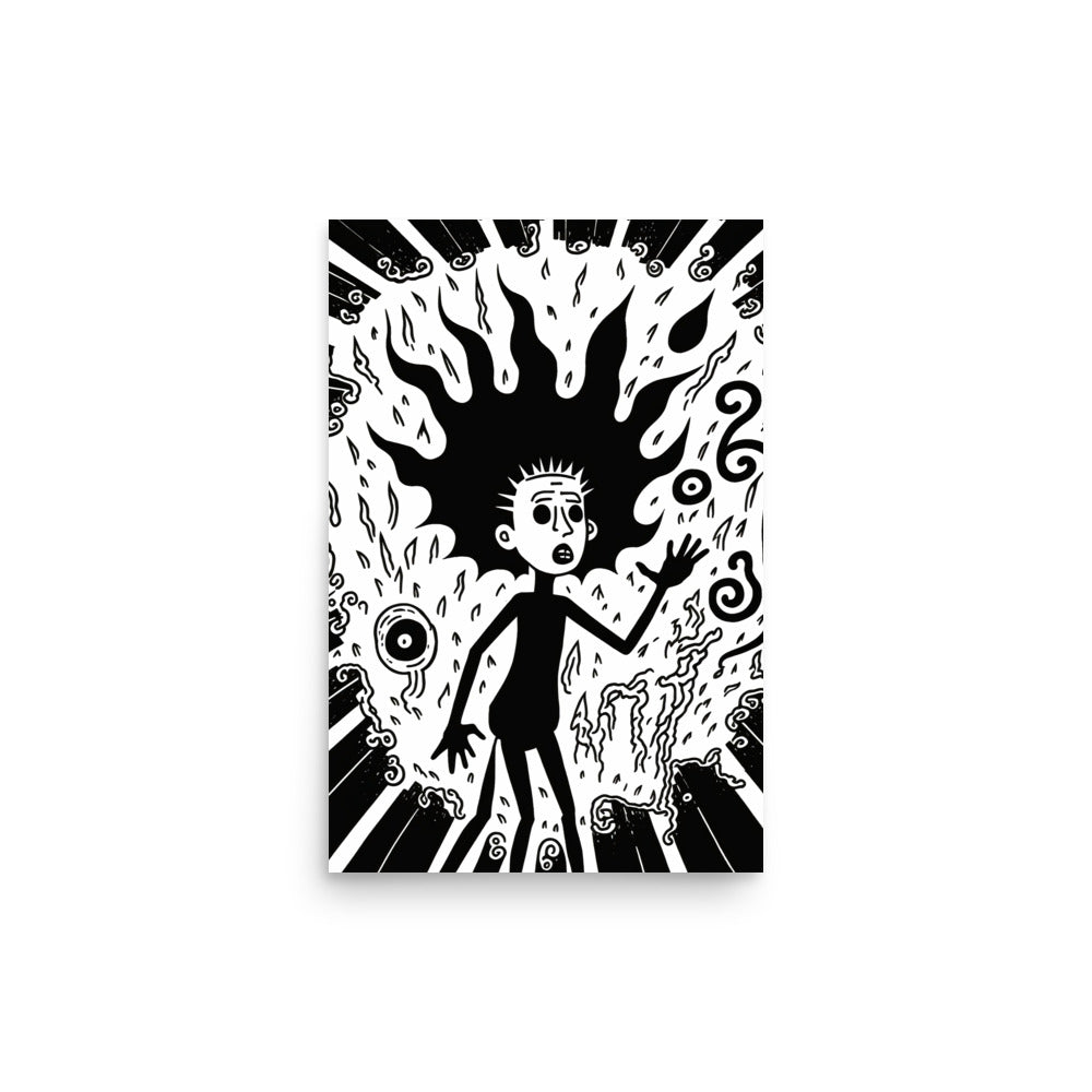 Crazy Cartoons: B&W - Luster Poster