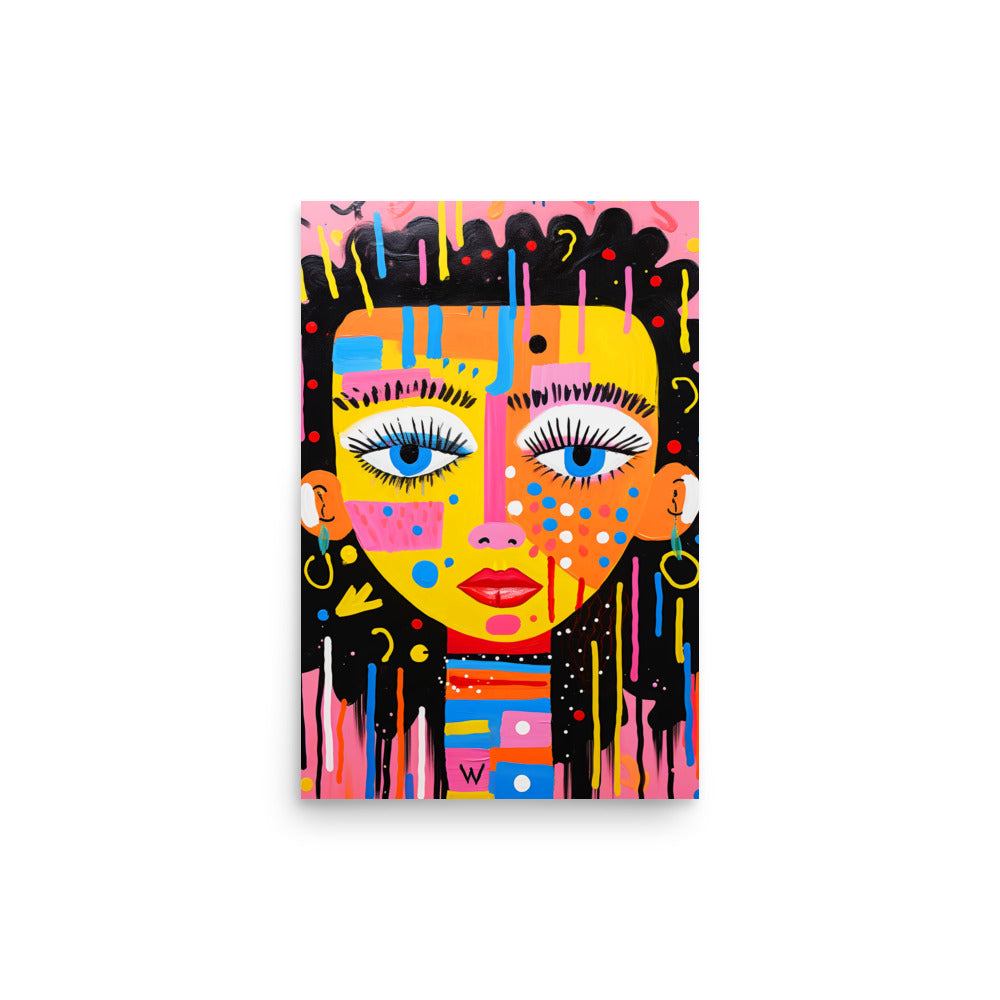 Curious Faces: Vibrant 1/4 - Luster Poster