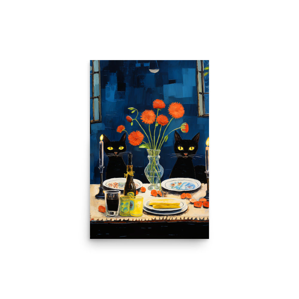 Feline Dinner N4 - Luster Poster