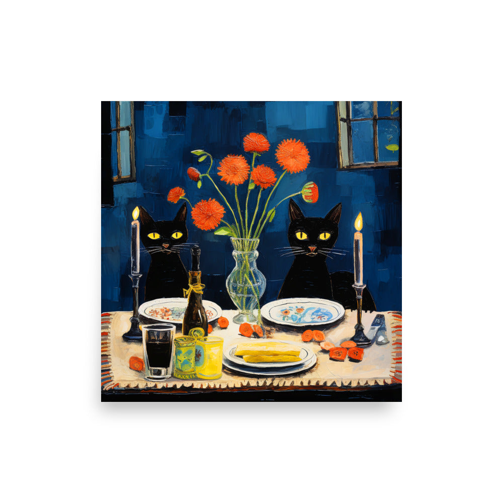 Feline Dinner N4 - Luster Poster