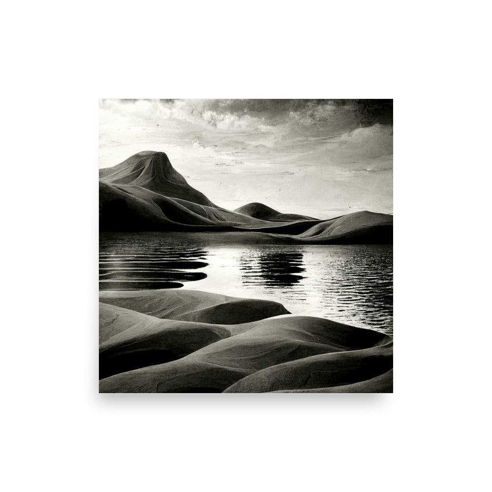 Desert Oasis: B&W - Luster Poster