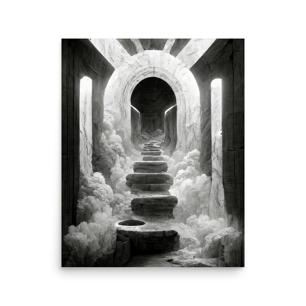 Portal Jumping: B&W - Luster Poster