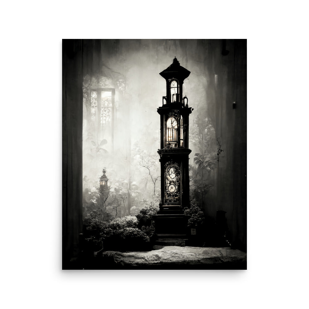 Time Keeper: B&W - Luster Poster