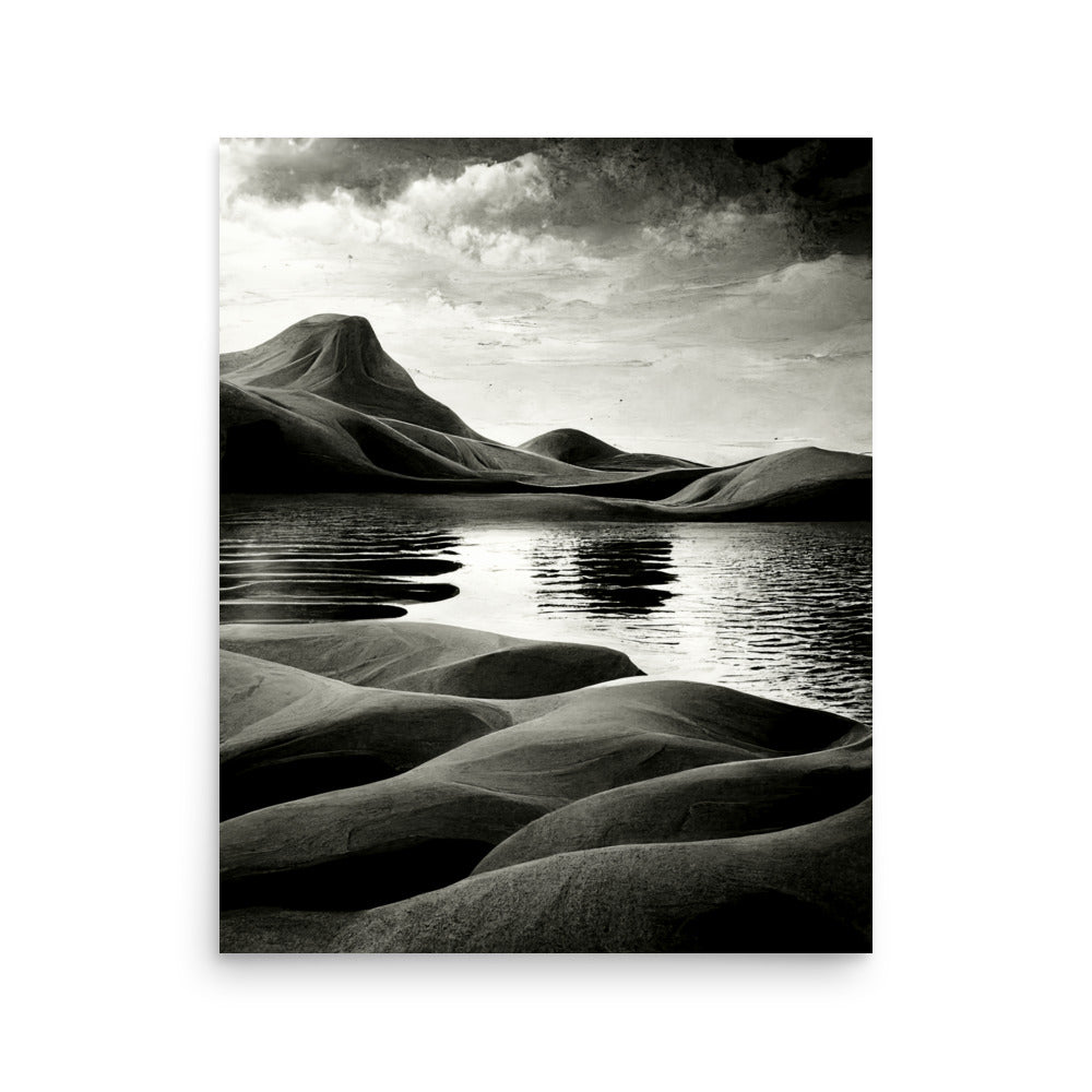 Desert Oasis: B&W - Luster Poster