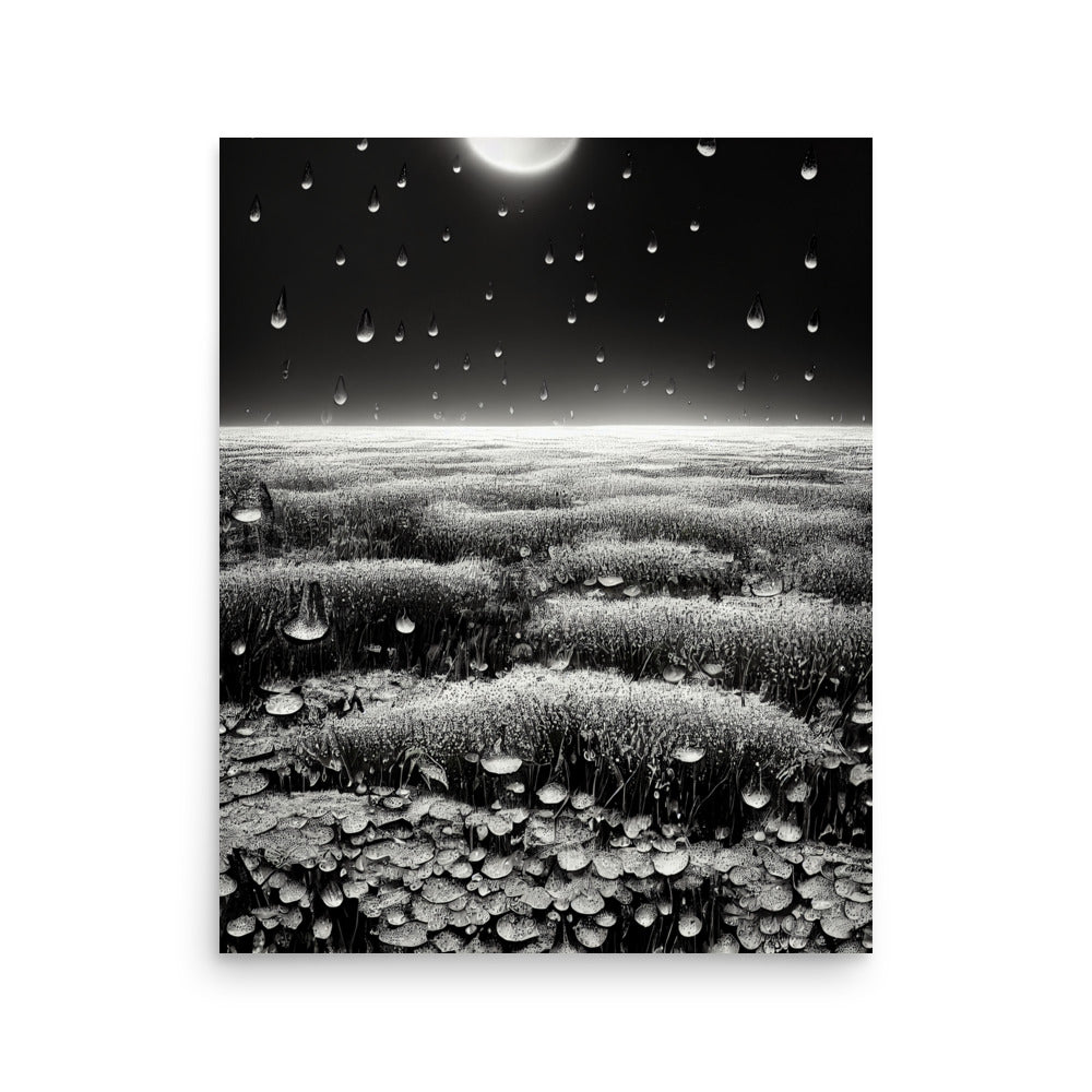 Calming Rain: B&W - Luster Poster