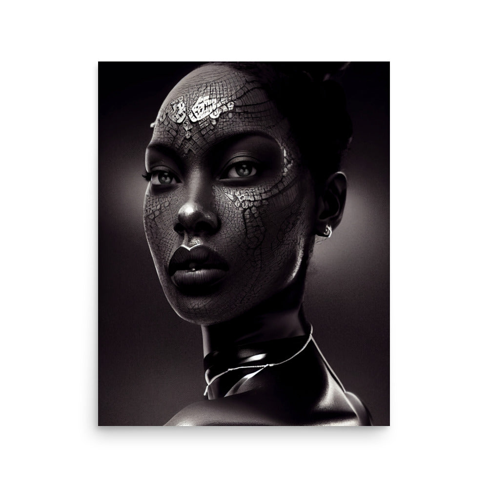 Metallic Shift: B&W - Luster Poster