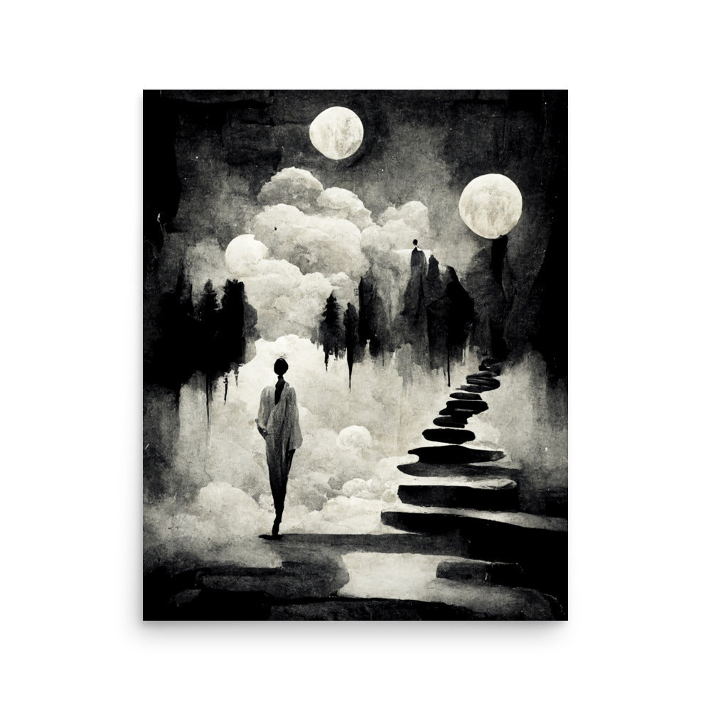 Dream Walking: B&W - Luster Poster