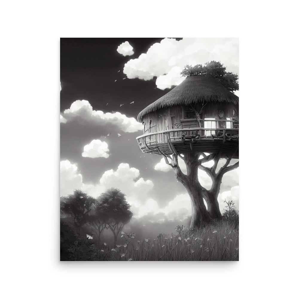 TreeHouse Vibes: B&W - Luster Poster